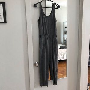 Gray cotton lounge jumpsuit